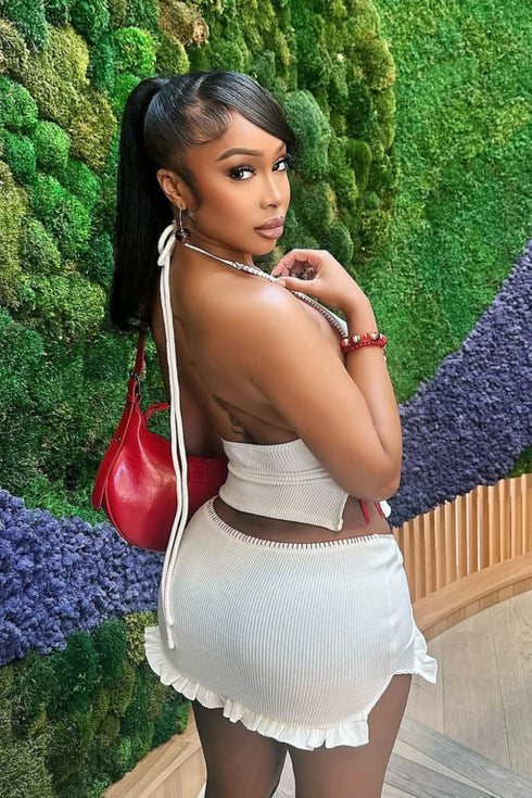 Buttercup Knit Halter Top & Skirt SET